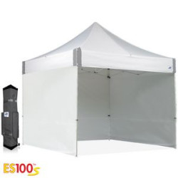 Commercial Tent Package w/4 Side Walls, Roller Bag, & Steel Frame (10' x 10')