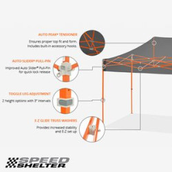 Speed Shelter® 8' x 12' Color Imprint Professional Tent w/ Steel Frame