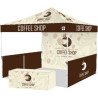 Pyramid™ Instant Shelter® Bundle 5 w/Digitally Printed Top, 6' Table Cover, Back Wall & Railskirts