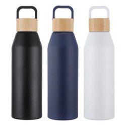 Clive 24 oz Recycled Aluminum Bottle with Bamboo Lid