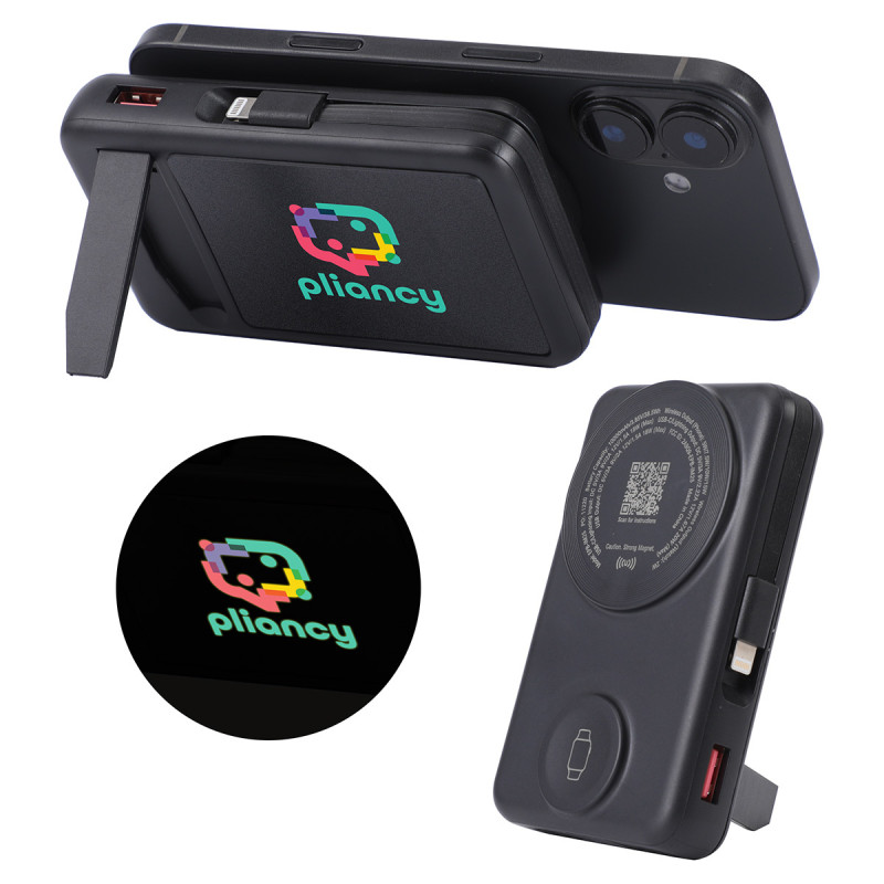 Imperial 10000mAh Light-Up Power Bank with Magnetic Wireless Charger, Watch