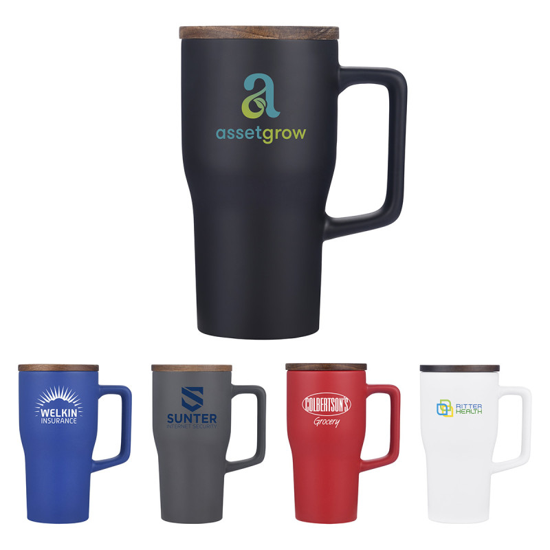 Element 18 oz Ceramic Mug w/ Wood Lid