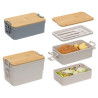 Chuckwagon Stackable Lunch Box With Bamboo Lid & Utensils