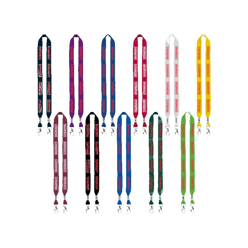 3/4" Cotton Double Lobster Clip Lanyard