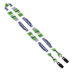1" Double Ended Dye-Sublimated Lanyard with Metal Crimp & Metal Bulldog Clip