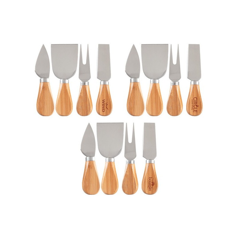 4- Piece Bamboo Cheese Tool Set