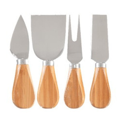 4- Piece Bamboo Cheese Tool Set