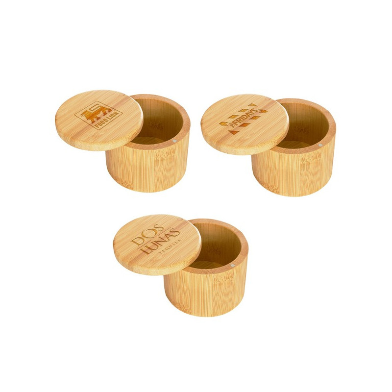 6 oz Round Salt Bamboo Box