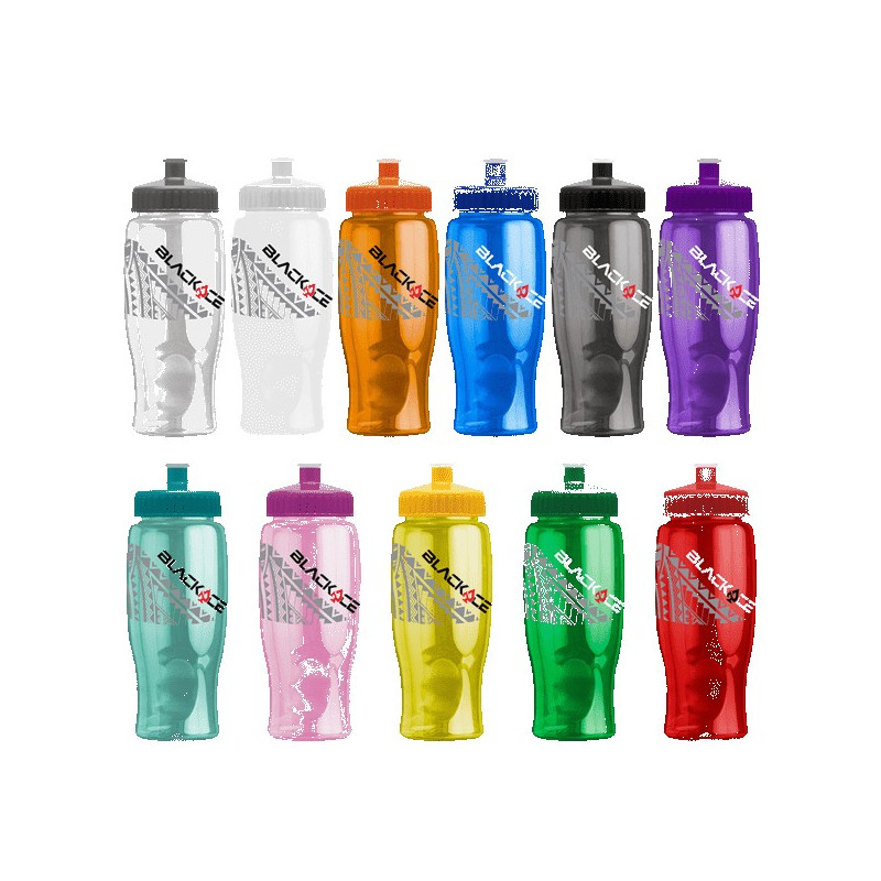Rotation 27oz Transparent Contour Bottle w/Push-Pull Lid