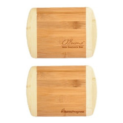 Two-Tone Bar 8" x 5-3/4" Bamboo Cutting Board
