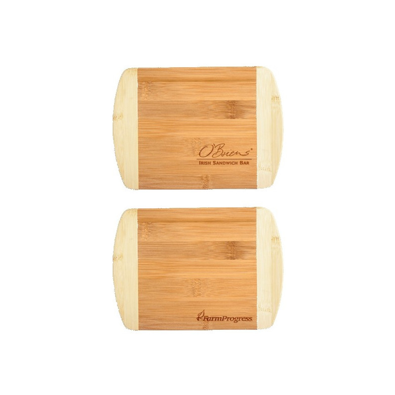 Two-Tone Bar 8" x 5-3/4" Bamboo Cutting Board