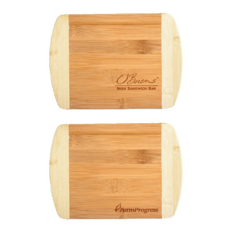 Two-Tone Bar 8" x 5-3/4" Bamboo Cutting Board