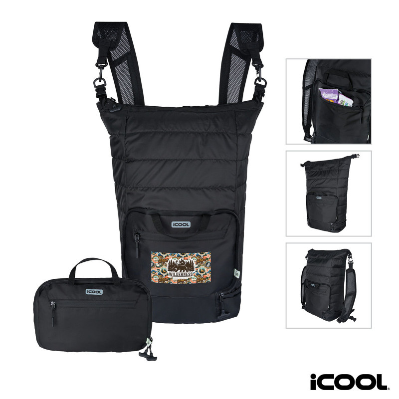 ICOOL Rockvale Repreve Packable Puffer 24-Can Backpack Cooler