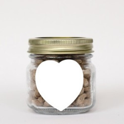 Half Pint Jar with Small Heart Magnet Pet Fill