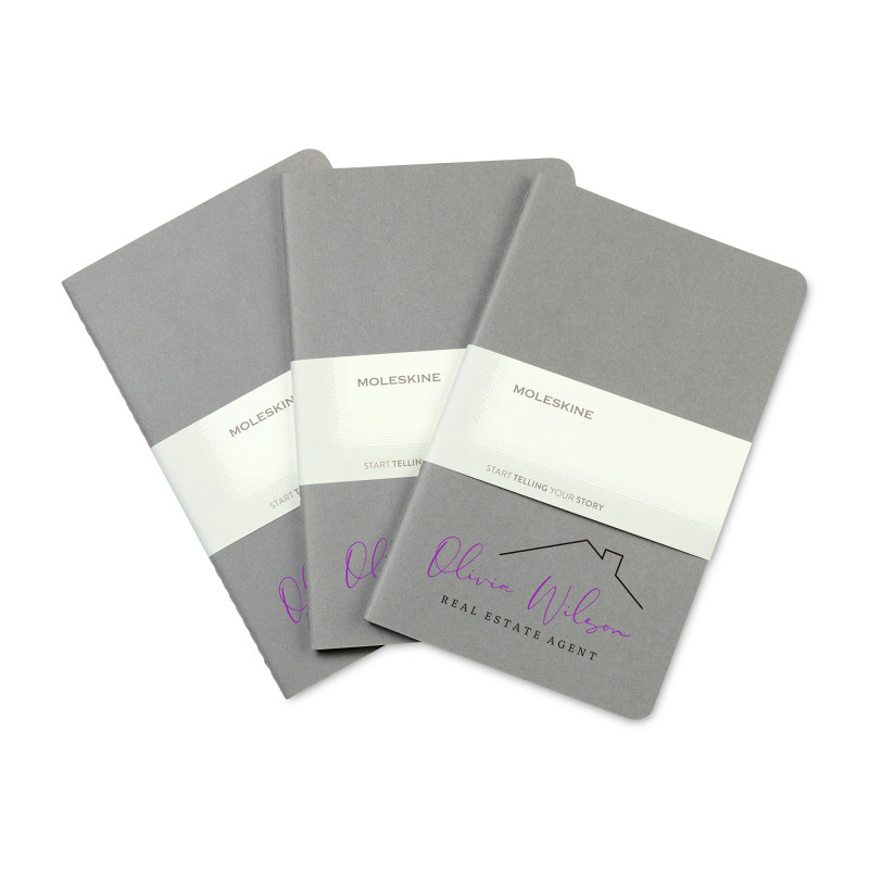 Moleskine® Large Cahier 3-Pack - Pebble Grey