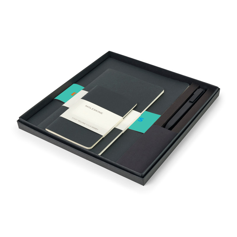 Moleskine® Assorted Cahier and GO Pen Gift Set - Black