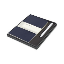 Moleskine® Large Volant and GO Pen Gift Set - Navy Blue