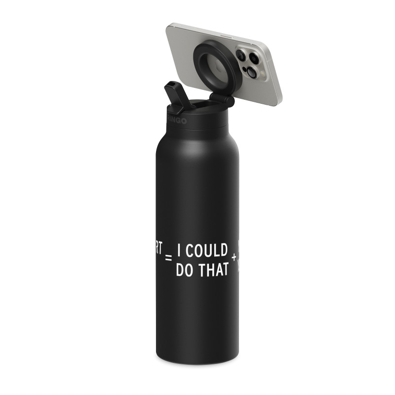 RINGO Pro Water Bottle with Magnetic Booster Ring - 32 Oz. - Black