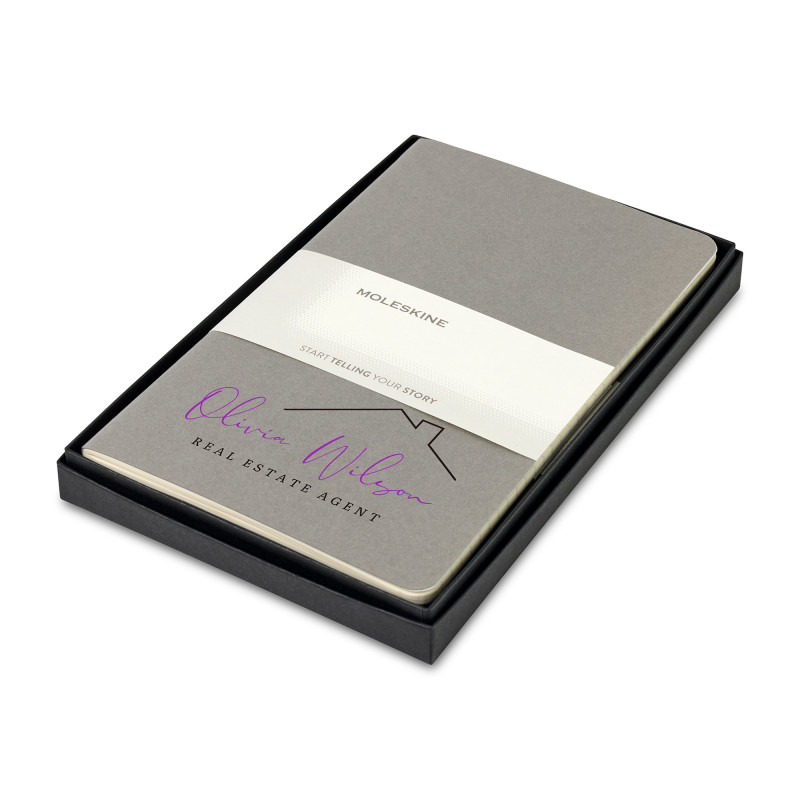 Moleskine® Large Cahier Gift Set - Pebble Grey