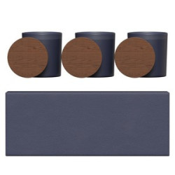 Vista Glass Candle 3-Pack With Acacia Wood Lids
