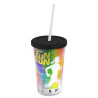 Garyline® Transparent Tumbler with Straw Lid and Full-Color Paper Insert - 16 oz.