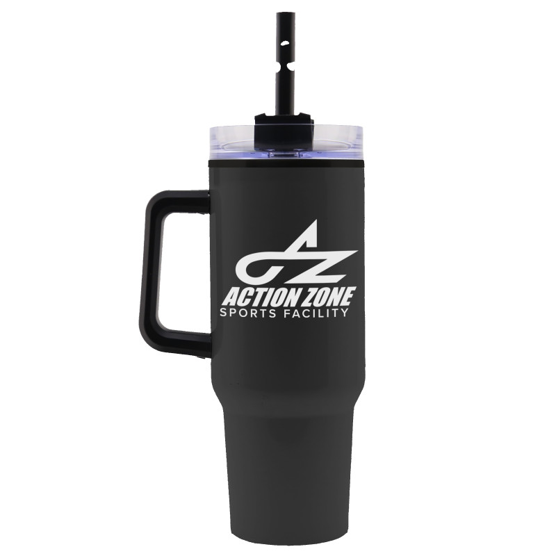 Garyline® Roam Stainless Steel Handle Mug with Straw - 40 oz.