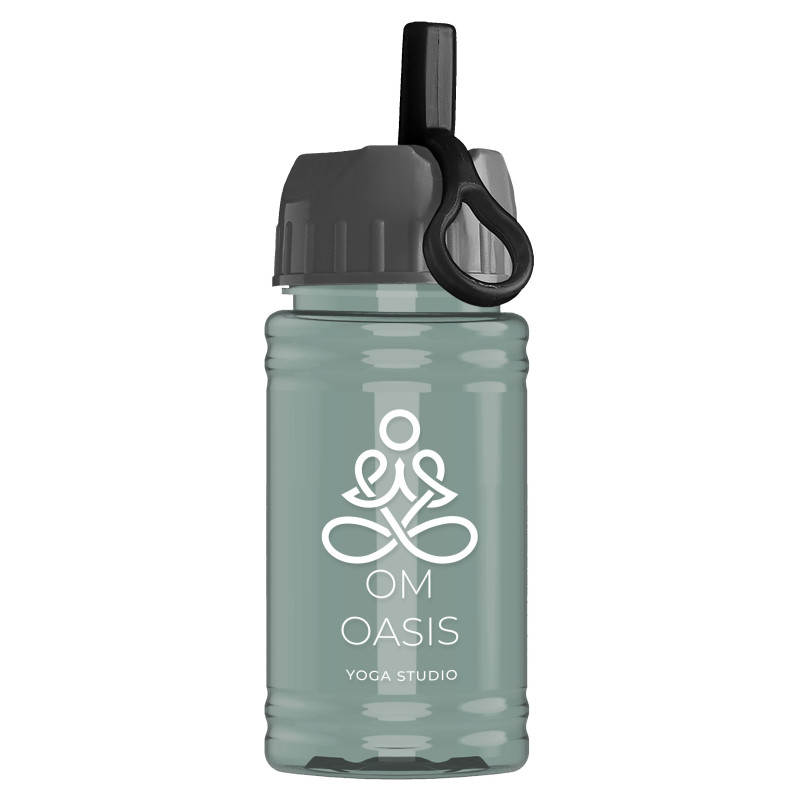 Garyline® Mini RPET Bottle with Ring-Straw Lid - 16 oz.