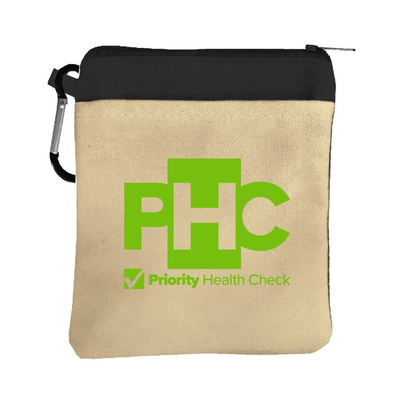 Garyline® Canvas Zipper Pouch with Carabiner