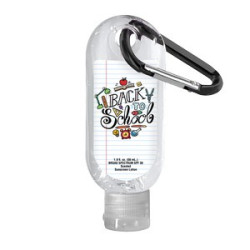 Clear Sanitizer in Clear Bottle with Carabiner - 1.9 oz.