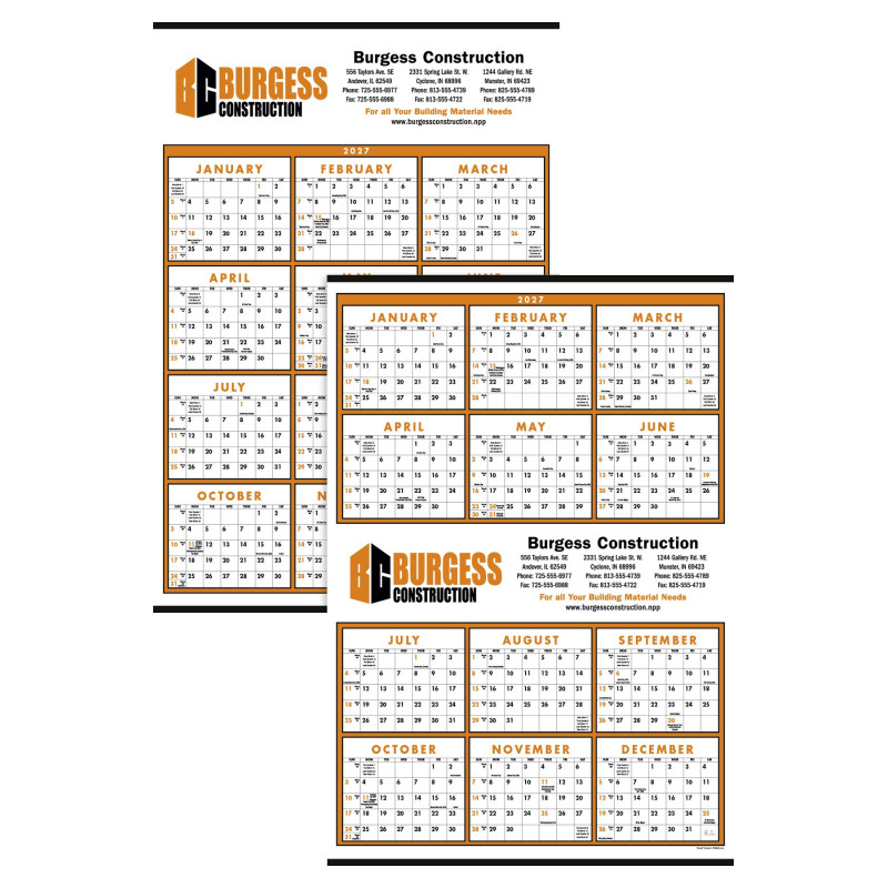Triumph® Calendars Small Quantity Custom Span-A-Year Calendar
