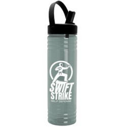 Garyline® Slim Fit RPET Bottle with Flip-Straw, Swivel-Handle Lid - 24 oz.