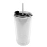 Sentinel - 14 oz. Transparent Tumbler With 2-in-1 Flip and Straw hole lid (Straw included)