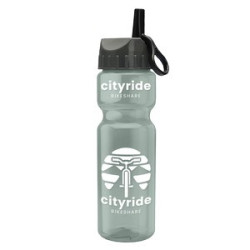 Garyline® Champ Recycled Bottle with Ring-Straw Lid - 28 oz.