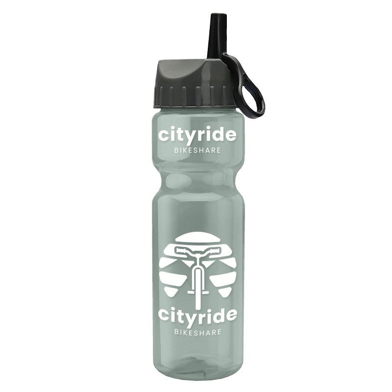Garyline® Champ Recycled Bottle with Ring-Straw Lid - 28 oz.