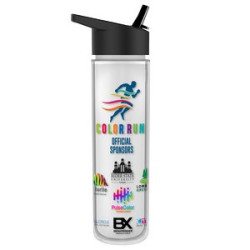 Garyline® Chiller Insulated Bottle with Flip-Straw Lid and Full-Color Insert - 16 oz.