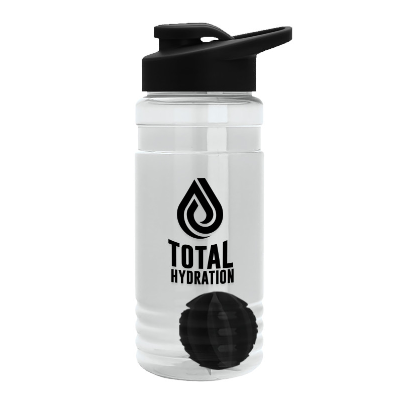 Garyline® Groove Tritan® Shaker Bottle with Drink-Thru Lid and Mixing Ball - 20 oz.
