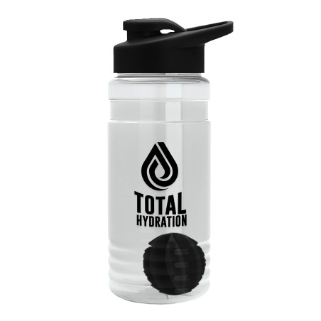 Garyline® Groove Tritan® Shaker Bottle with Drink-Thru Lid and Mixing Ball - 20 oz.