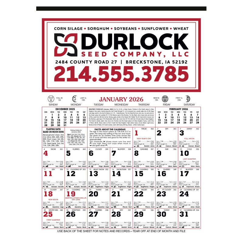 Skinner & Kennedy™ 12-Sheet Almanac Calendar