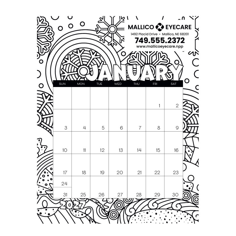 Triumph® Calendars Small Monthly Desk Pad Calendar - Coloring
