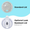 Standard and Optional Leak-Resistant Lids