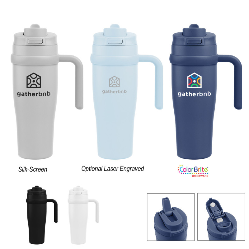 30 Oz. Apex Sip & Chug Recycled Stainless Steel Tumbler