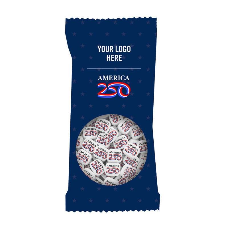 America250™ Zagasnacks™ Pack Promo Bag With Printed Mints - 5"