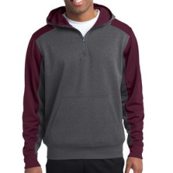 Sport-tek® Tech Fleece Colorblock 1/4-zip Hooded Sweatshirt