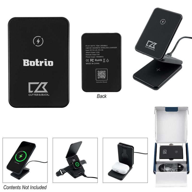 Cutter & Buck® 3-in-1 Magnetic Wireless Charger