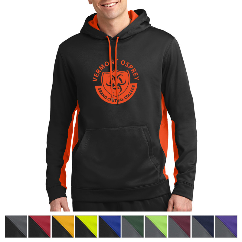 Sport-tek® Sport-wick® Fleece Colorblock Hooded Pullover