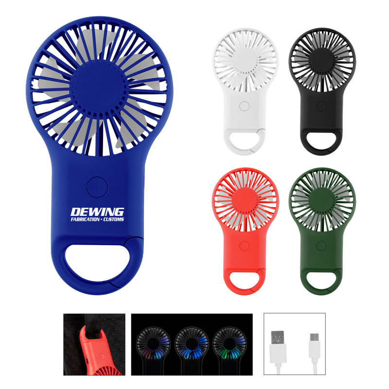 Rechargeable Handheld Fan With Carabiner 2.0