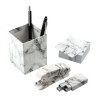 4 Piece Faux Marble Desktop Set