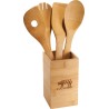 Bamboo 4-piece Kitchen Tool Set and Canister