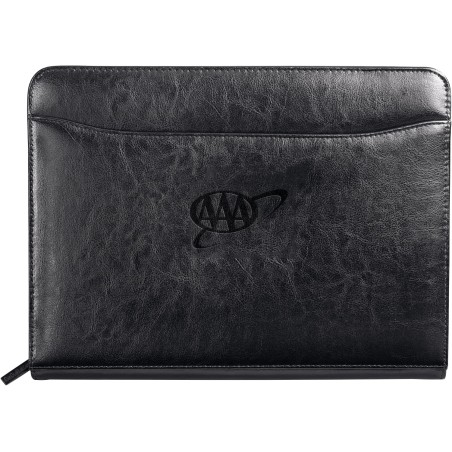 Renaissance Italian Style Leather Zippered Padfolio with FSC® Mix Paper