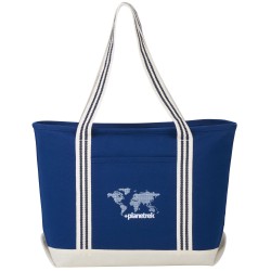 Atlantic Stripe 20oz Cotton Zippered Boat Tote